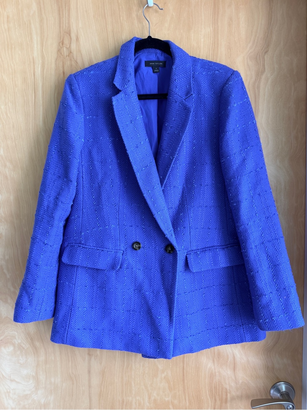 Ann Taylor Tweed Double-Breasted Blazer Jacket